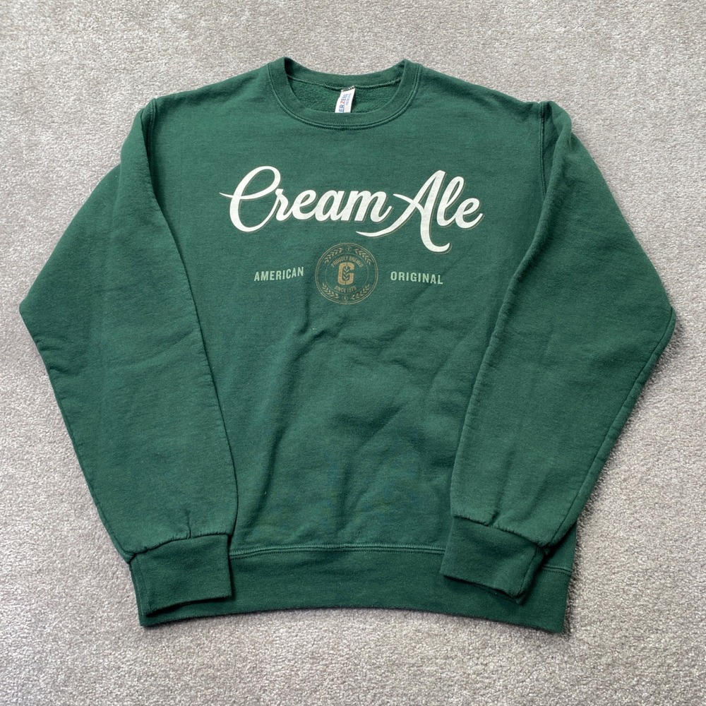 Jerzees Sweatshirt Unisex Small Green Cream Ale American Original Pullover